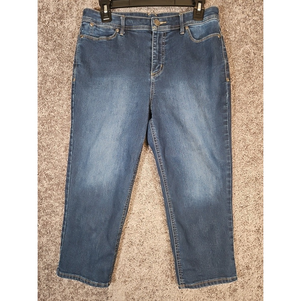 Christopher & Banks Straight Leg Capri jeans Womens Size 4 Blue Dark Wash Denim